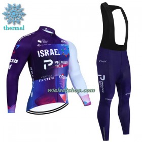 Fietskleding (Fietsshirt Lange Mouw + Lange Koersbroek) 2023 Israel Premier Tech Winter Thermal Fleece